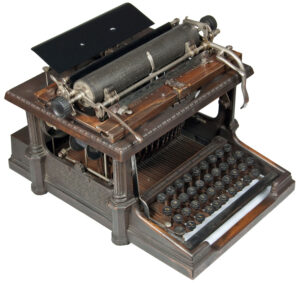 Photograph of the Remington Sholes 2 typewriter.