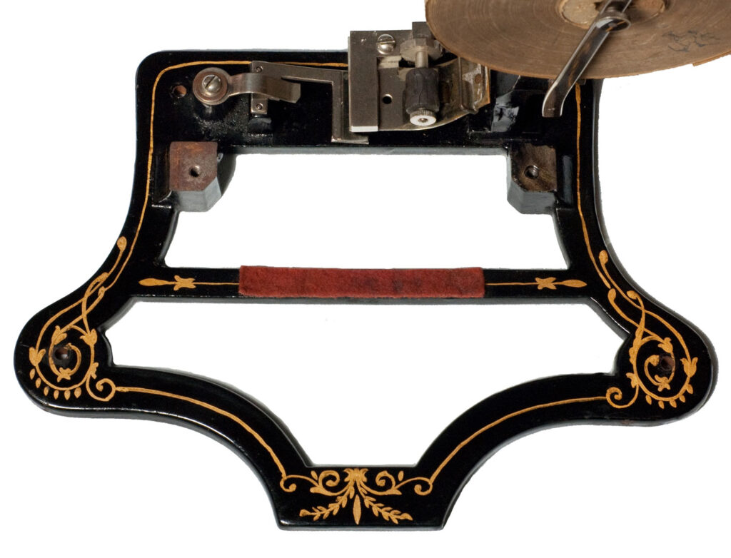 View showing the decorative frame of the Stenograph 1 for the blind.