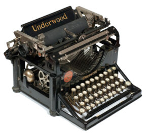 Photograph of the Underwood 1 typewriter.