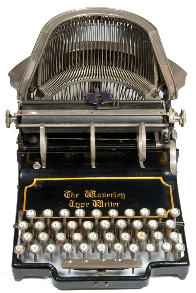 Full front view of the Waverley typewriter.