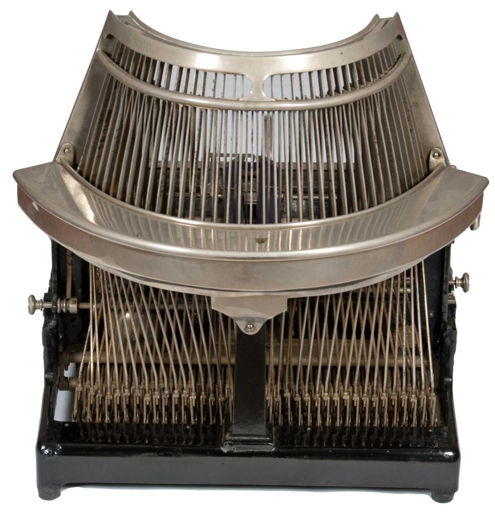 Rear view of the Waverley typewriter.