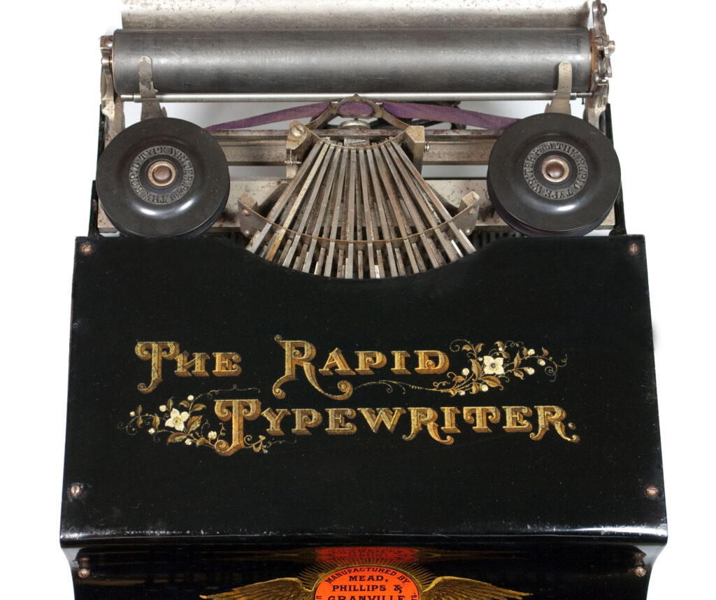 Top view of the Rapid typewriter.