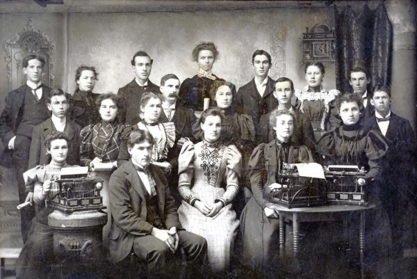 Typewriter graduating class from 1883.