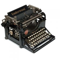 Photograph of the Underwood 1 typewriter, small file.